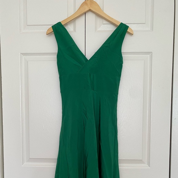 JCREW Sophia Silk Tricotine Dress in Emerald Green SZ P2 - Picture 3 of 7